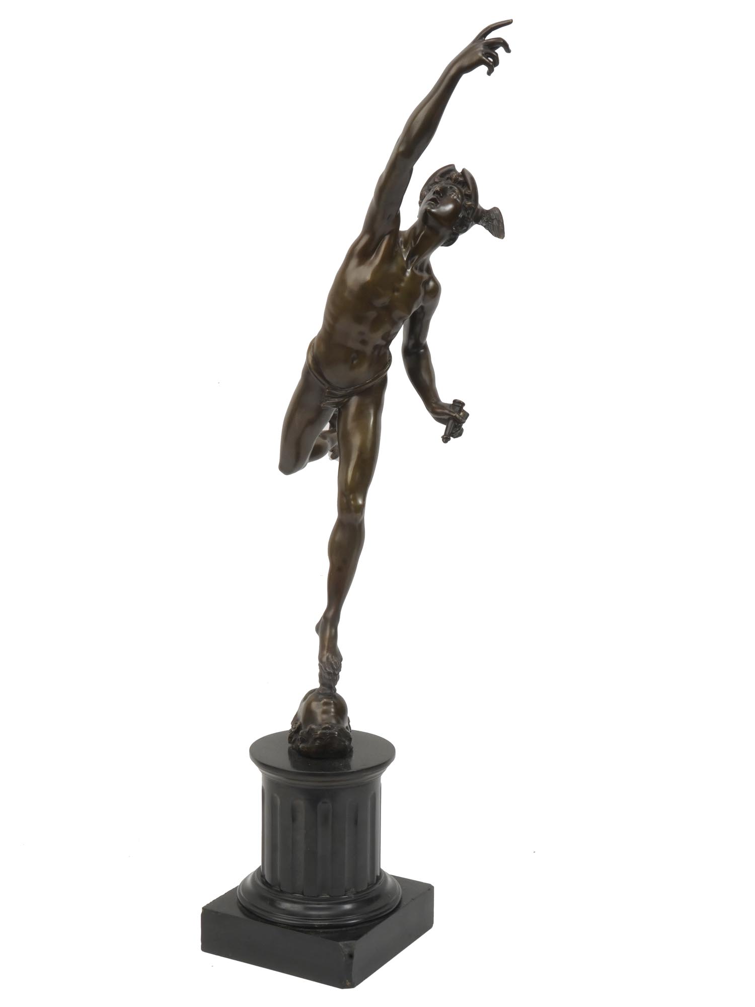 BRONZE FIGURE FLYING MERCURY AFTER GIAMBOLOGNA PIC-0